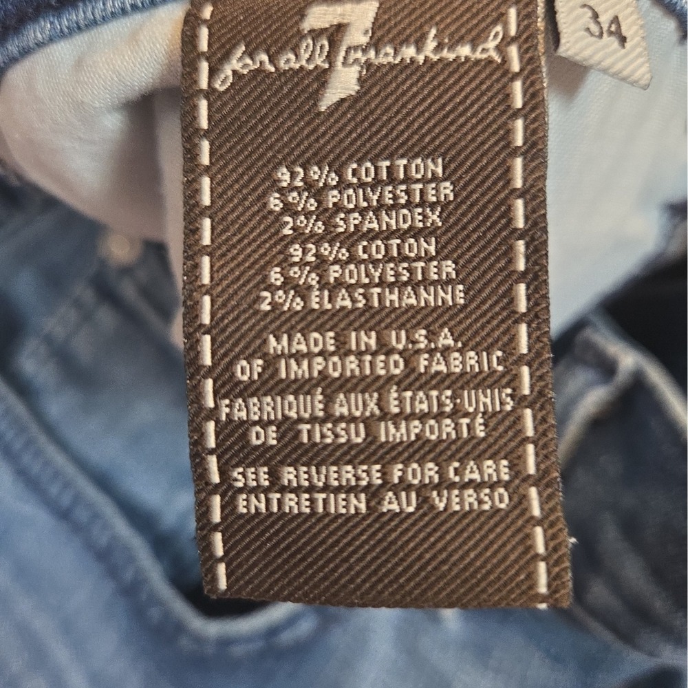 Seven For All Mankind Austyn Mens Straight Leg Jeans Med Wash Whisker Size 34/29 - Picture 6 of 14